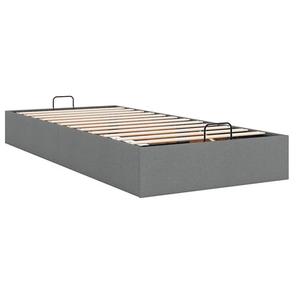 Cadre de lit ottoman sans matelas gris foncé 80x200 cm tissu