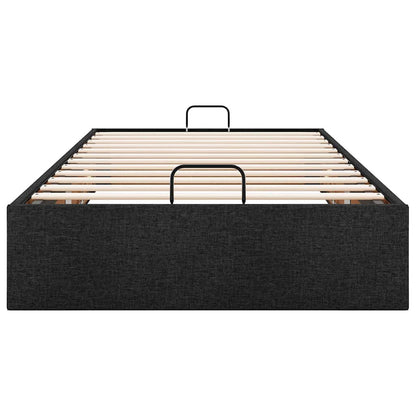 Cadre de lit ottoman sans matelas noir 80x200 cm tissu