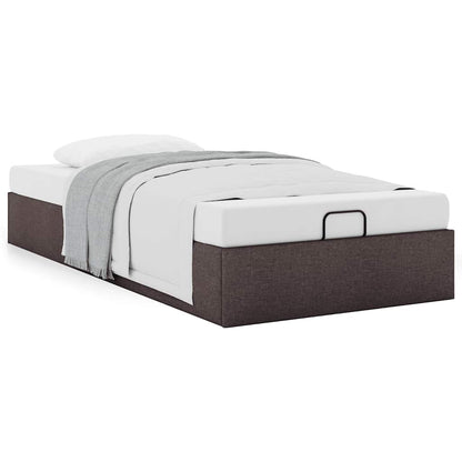 Cadre de lit ottoman sans matelas marron foncé 80x200 cm tissu