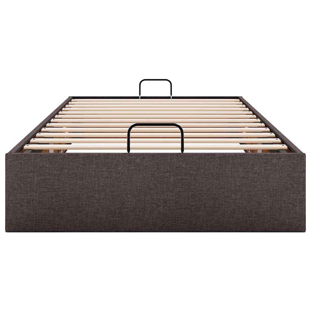 Cadre de lit ottoman sans matelas marron foncé 80x200 cm tissu