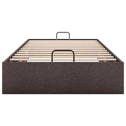 Cadre de lit ottoman sans matelas marron foncé 80x200 cm tissu