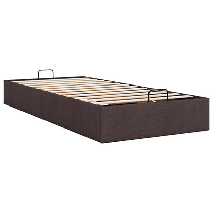 Cadre de lit ottoman sans matelas marron foncé 80x200 cm tissu