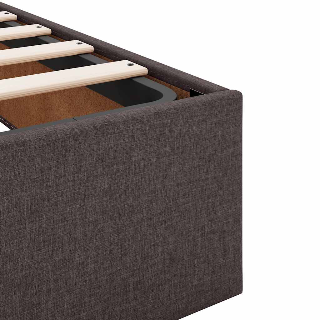 Cadre de lit ottoman sans matelas marron foncé 80x200 cm tissu