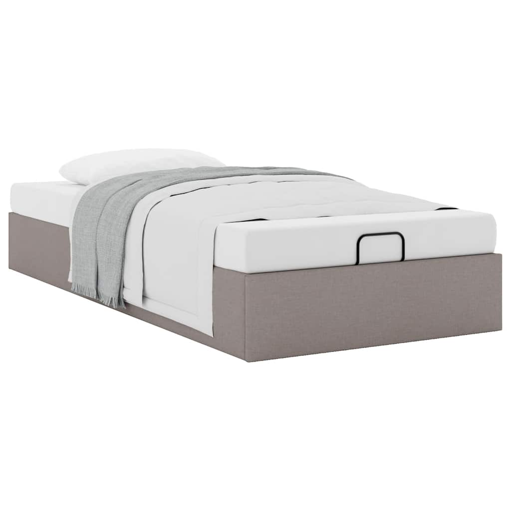 Cadre de lit ottoman sans matelas taupe 80x200 cm tissu