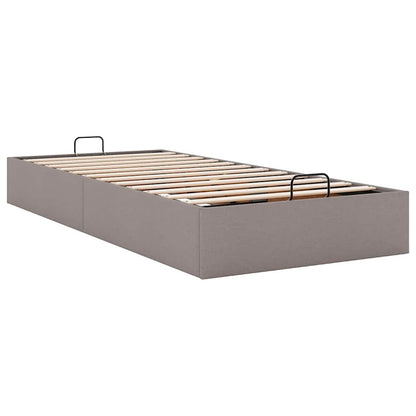 Cadre de lit ottoman sans matelas taupe 80x200 cm tissu