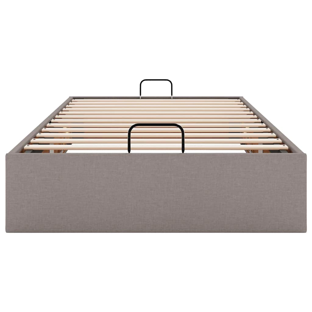 Cadre de lit ottoman sans matelas taupe 80x200 cm tissu