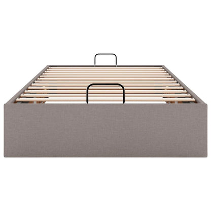 Cadre de lit ottoman sans matelas taupe 80x200 cm tissu