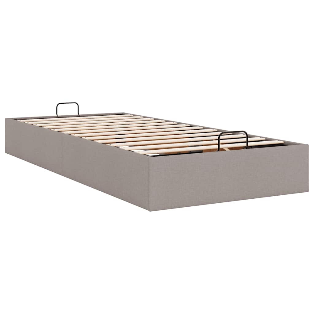 Cadre de lit ottoman sans matelas taupe 80x200 cm tissu