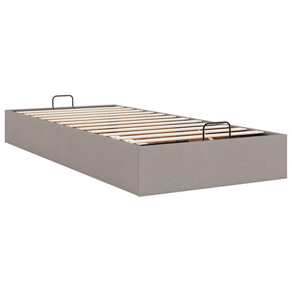 Cadre de lit ottoman sans matelas taupe 80x200 cm tissu