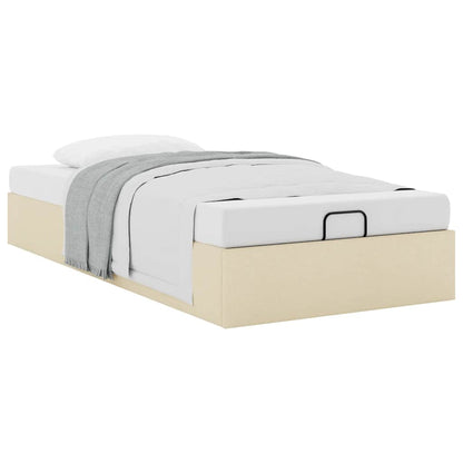 Cadre de lit ottoman sans matelas crème 80x200 cm tissu