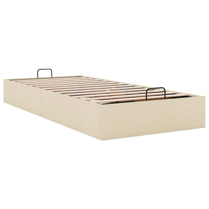 Cadre de lit ottoman sans matelas crème 80x200 cm tissu