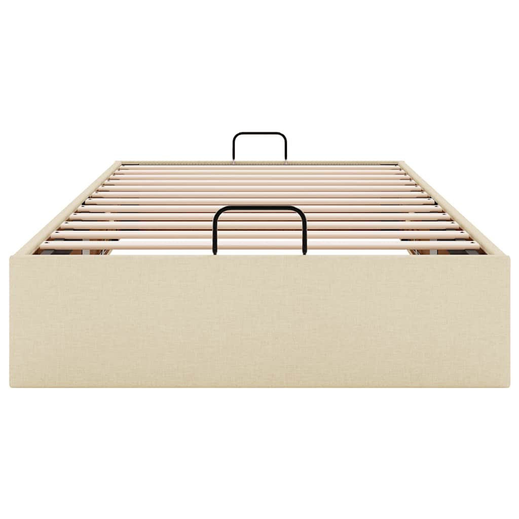 Cadre de lit ottoman sans matelas crème 80x200 cm tissu