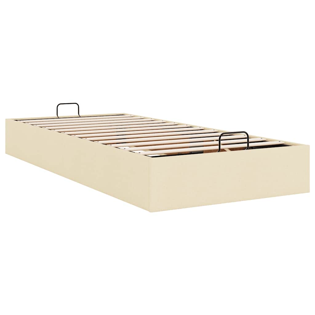 Cadre de lit ottoman sans matelas crème 80x200 cm tissu