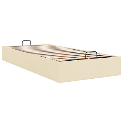 Cadre de lit ottoman sans matelas crème 80x200 cm tissu