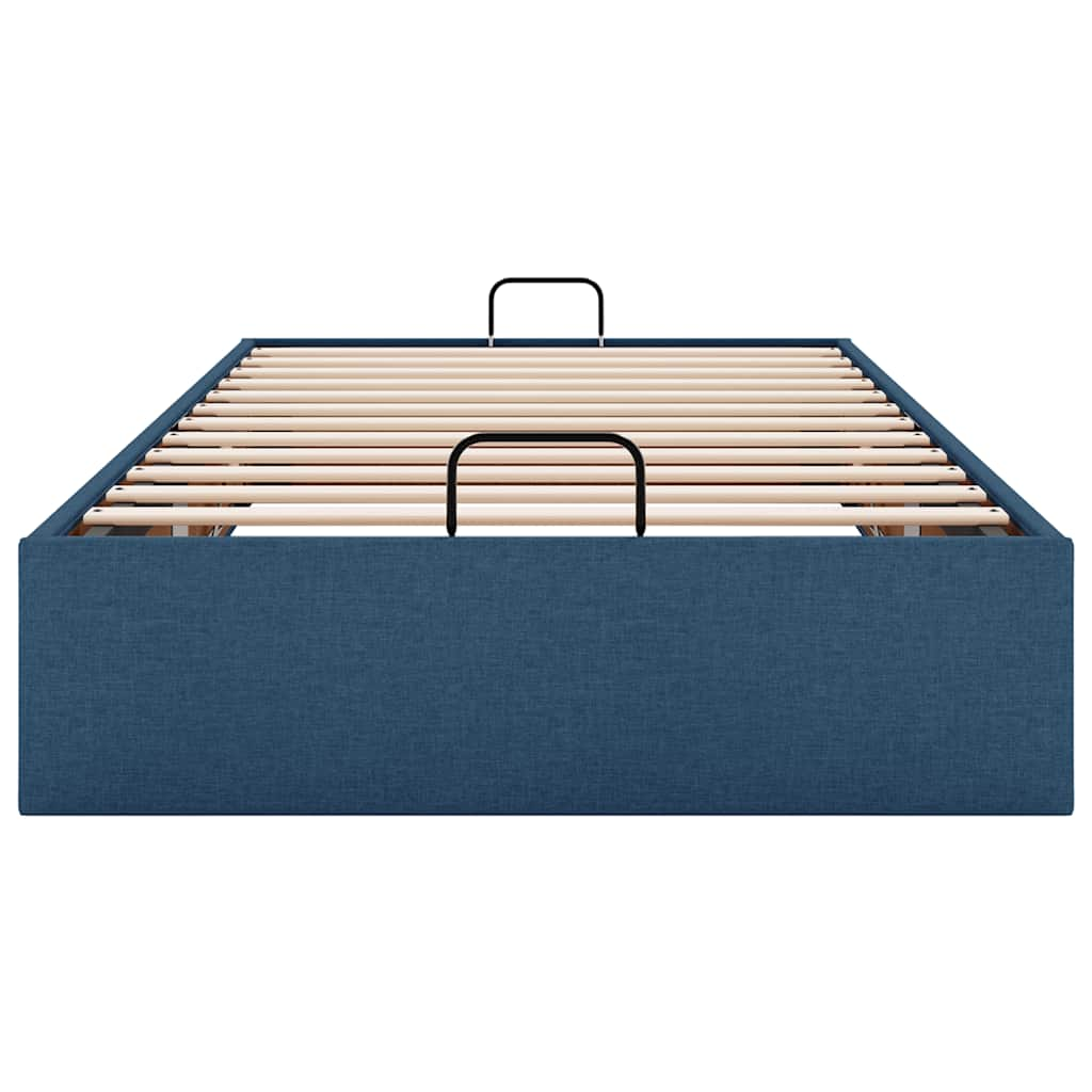 Cadre de lit ottoman sans matelas bleu 80x200 cm tissu