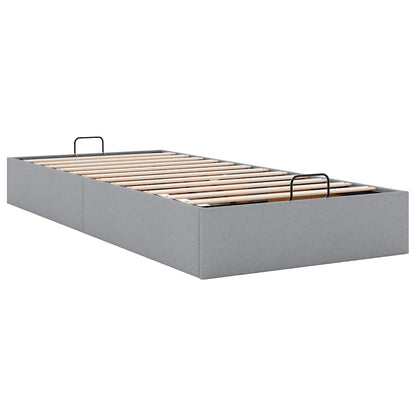 Cadre de lit ottoman sans matelas gris clair 90x190 cm tissu