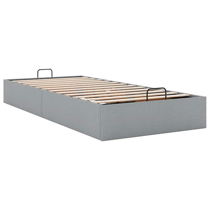 Cadre de lit ottoman sans matelas gris clair 90x200 cm tissu