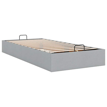 Cadre de lit ottoman sans matelas gris clair 90x200 cm tissu