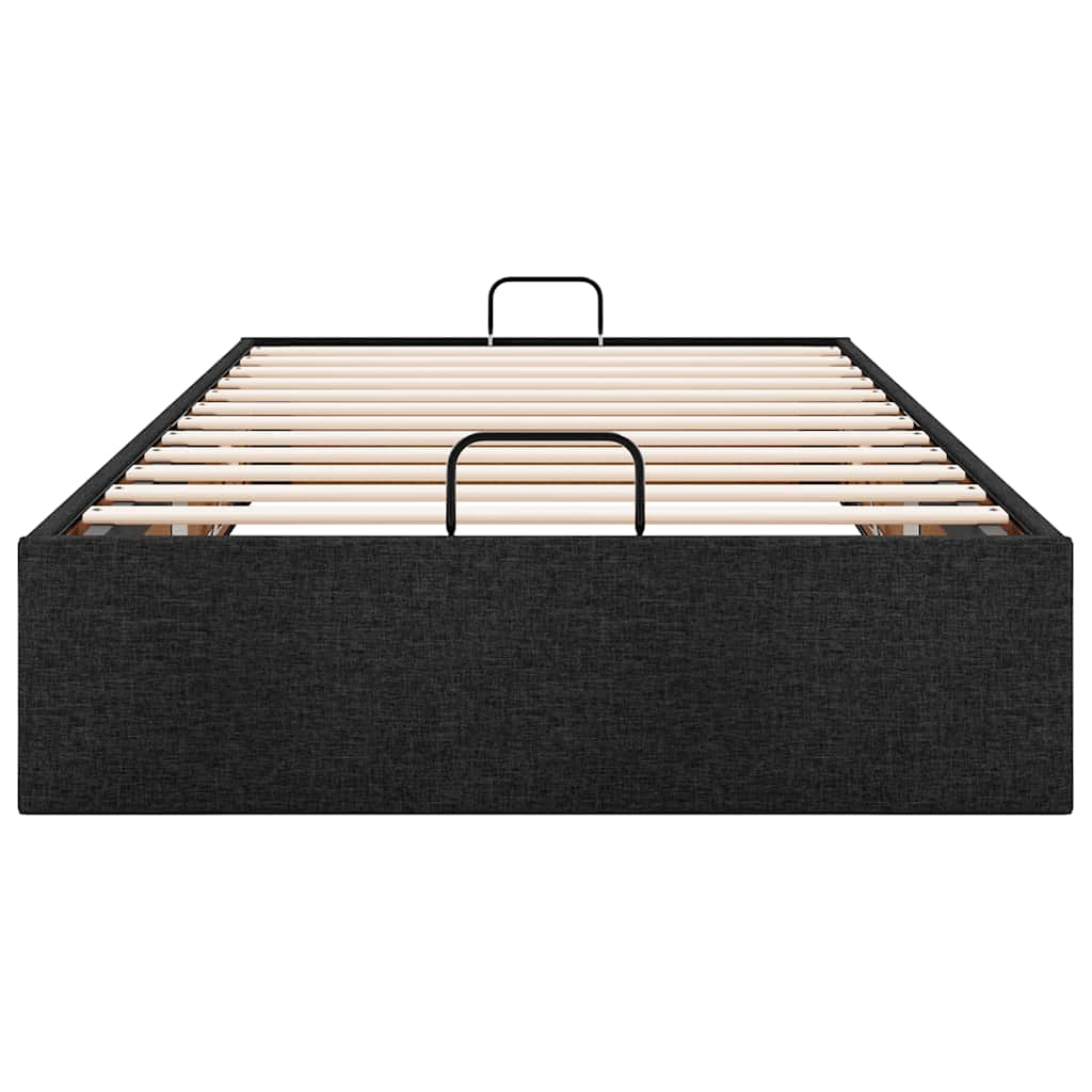 Cadre de lit ottoman sans matelas noir 90x200 cm tissu