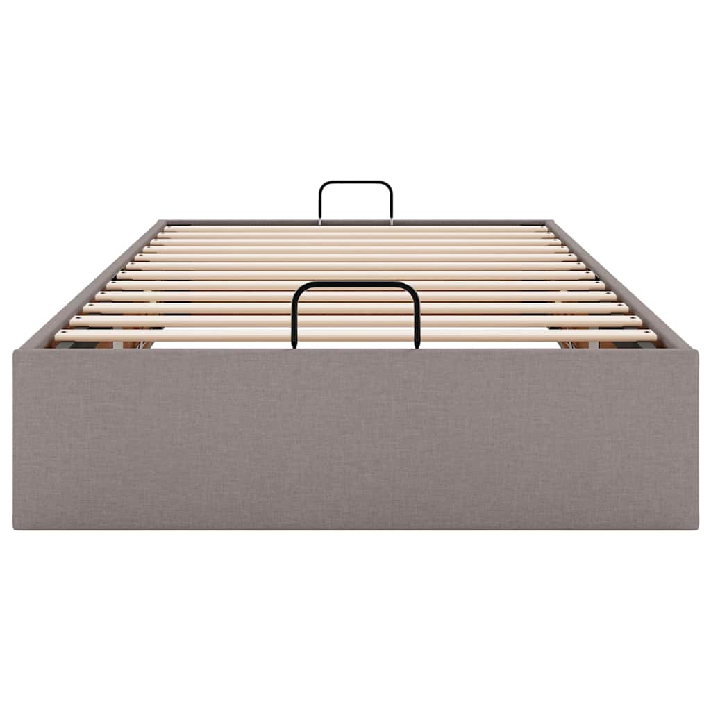 Cadre de lit ottoman sans matelas taupe 90x200 cm tissu