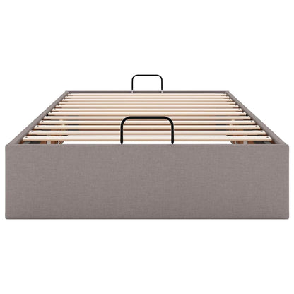 Cadre de lit ottoman sans matelas taupe 90x200 cm tissu