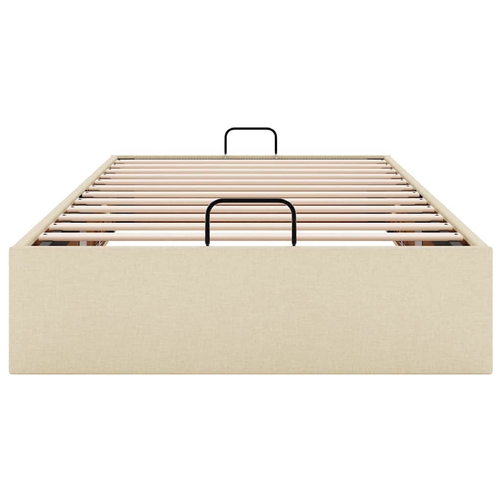 Cadre de lit ottoman sans matelas crème 90x200 cm tissu