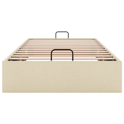 Cadre de lit ottoman sans matelas crème 90x200 cm tissu