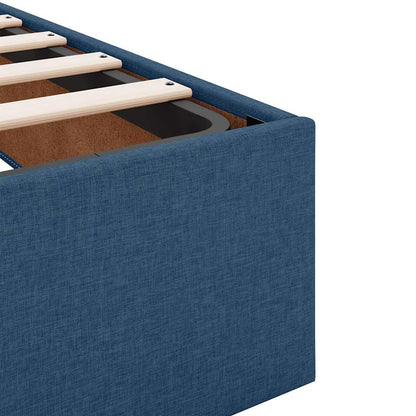 Cadre de lit ottoman sans matelas bleu 90x200 cm tissu