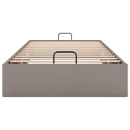 Cadre de lit ottoman sans matelas taupe 100x200 cm tissu