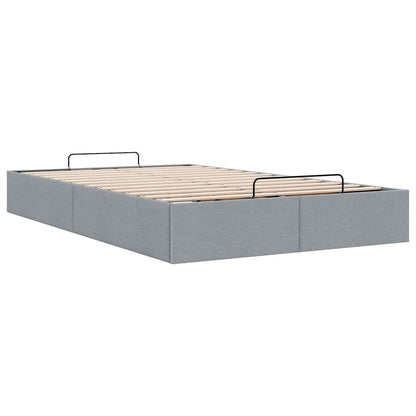 Cadre de lit ottoman sans matelas gris clair 120x190 cm tissu