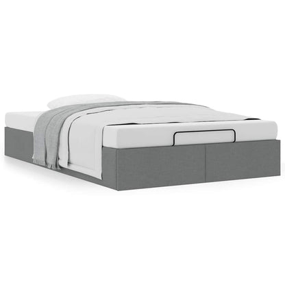 Cadre de lit ottoman sans matelas gris foncé 120x190 cm tissu