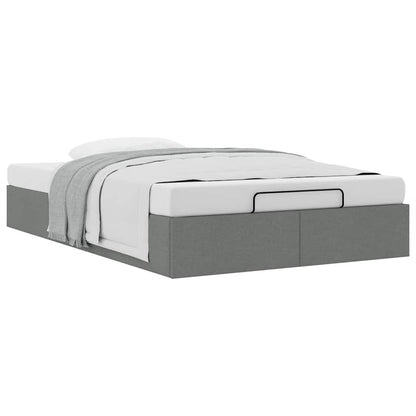 Cadre de lit ottoman sans matelas gris foncé 120x190 cm tissu