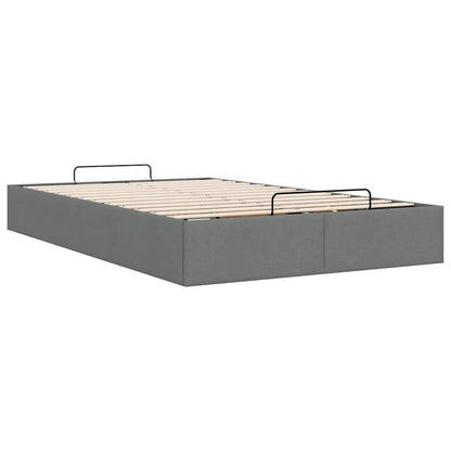 Cadre de lit ottoman sans matelas gris foncé 120x190 cm tissu