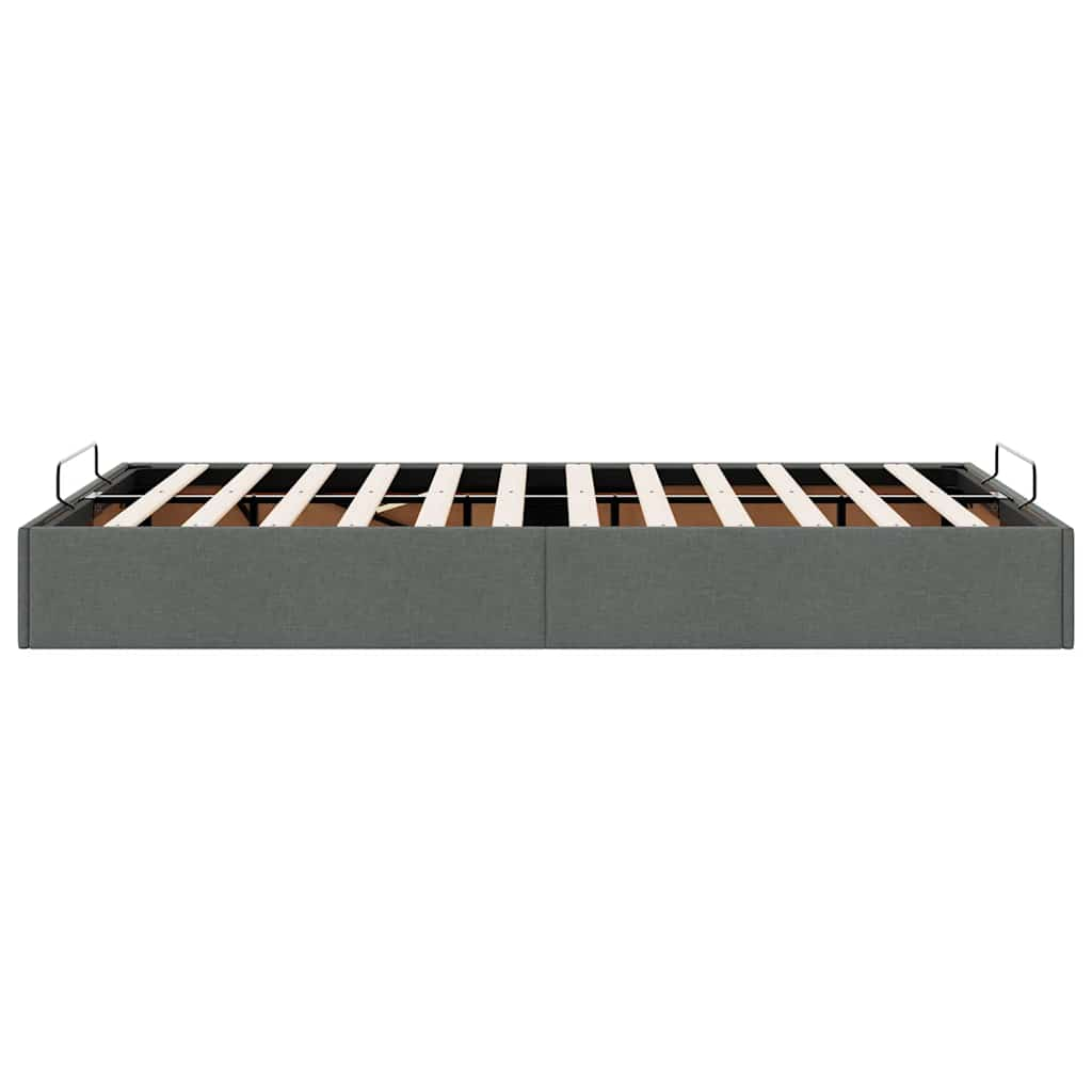 Cadre de lit ottoman sans matelas gris foncé 120x190 cm tissu