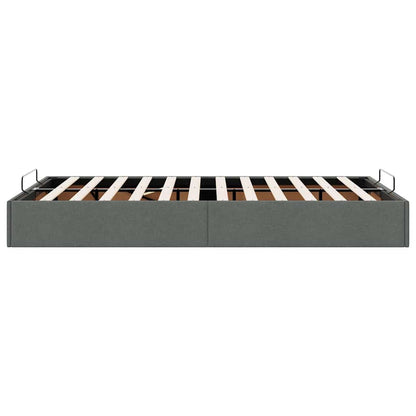 Cadre de lit ottoman sans matelas gris foncé 120x190 cm tissu