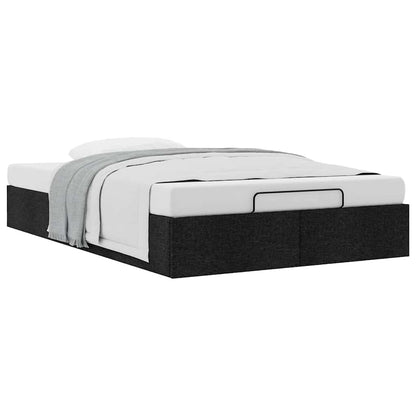 Cadre de lit ottoman sans matelas noir 120x190 cm tissu