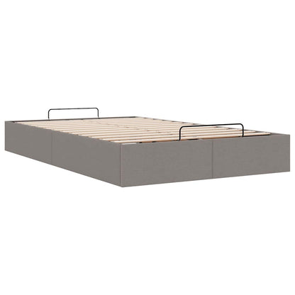 Cadre de lit ottoman sans matelas taupe 120x190 cm tissu