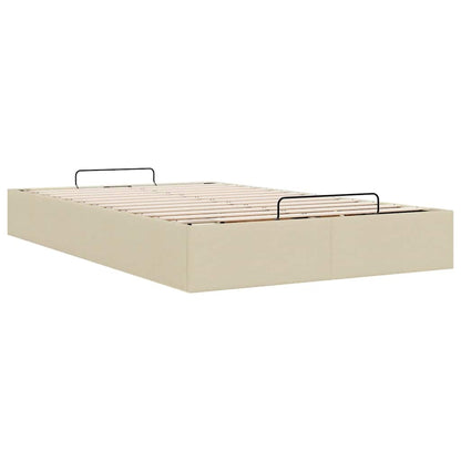 Cadre de lit ottoman sans matelas crème 120x190 cm tissu