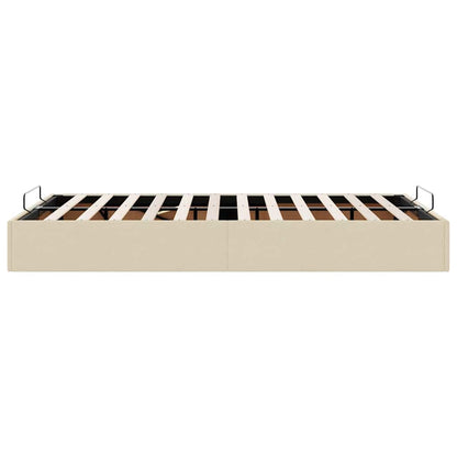 Cadre de lit ottoman sans matelas crème 120x190 cm tissu