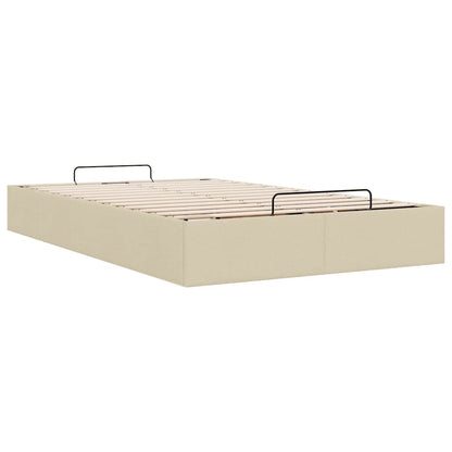 Cadre de lit ottoman sans matelas crème 120x190 cm tissu