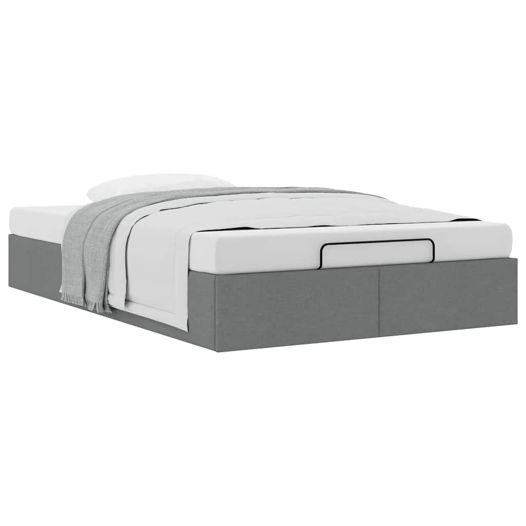 Cadre de lit ottoman sans matelas gris foncé 120x200 cm tissu