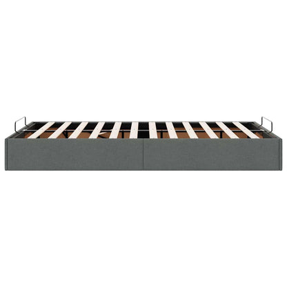 Cadre de lit ottoman sans matelas gris foncé 120x200 cm tissu