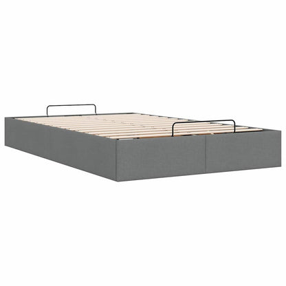 Cadre de lit ottoman sans matelas gris foncé 120x200 cm tissu