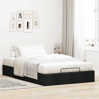 Cadre de lit ottoman sans matelas noir 120x200 cm tissu