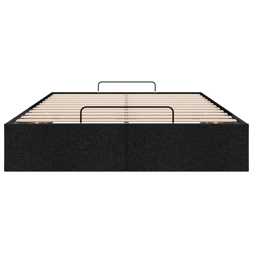 Cadre de lit ottoman sans matelas noir 120x200 cm tissu