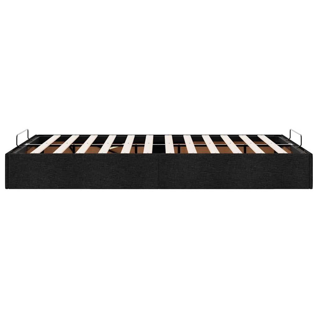 Cadre de lit ottoman sans matelas noir 120x200 cm tissu