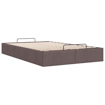 Cadre de lit ottoman sans matelas marron foncé 120x200 cm tissu