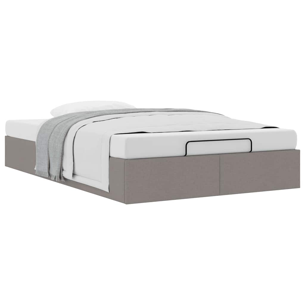 Cadre de lit ottoman sans matelas taupe 120x200 cm tissu