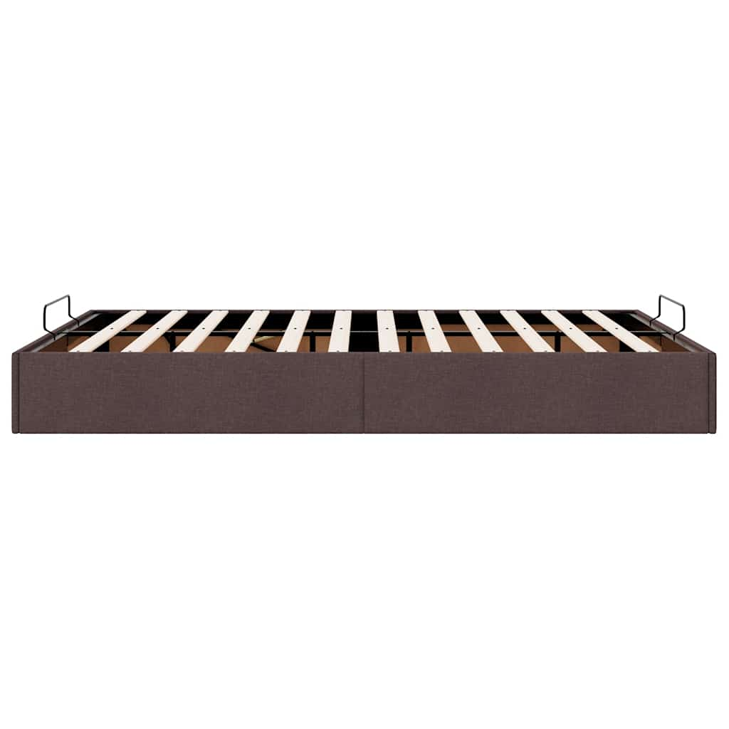 Cadre de lit ottoman sans matelas marron foncé 140x190 cm tissu