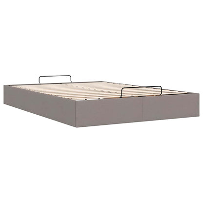 Cadre de lit ottoman sans matelas taupe 140x190 cm tissu